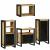 Set de mobilier pentru baie 4 pcs Maro Lemn de mango solid GartenMobel Dekor