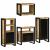 Set de mobilier pentru baie 4 pcs Maro Lemn de mango solid GartenMobel Dekor