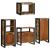 Set de mobilier pentru baie cu ușă 4 pcs Lemn recuperat solid GartenMobel Dekor