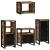 Set de mobilier pentru baie cu ușă 4 pcs Lemn recuperat solid GartenMobel Dekor