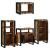 Set de mobilier pentru baie cu ușă 4 pcs Lemn recuperat solid GartenMobel Dekor