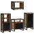 Set de mobilier pentru baie cu ușă 4 pcs Lemn recuperat solid GartenMobel Dekor