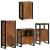 Set de mobilier pentru baie cu ușă 4 pcs Lemn recuperat solid GartenMobel Dekor