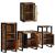 Set de mobilier pentru baie cu ușă 4 pcs Lemn recuperat solid GartenMobel Dekor