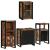 Set de mobilier pentru baie cu ușă 4 pcs Lemn recuperat solid GartenMobel Dekor