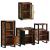 Set de mobilier pentru baie cu ușă 4 pcs Lemn recuperat solid GartenMobel Dekor