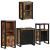 Set de mobilier pentru baie cu ușă 4 pcs Lemn recuperat solid GartenMobel Dekor