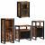 Set de mobilier pentru baie cu ușă 4 pcs Lemn recuperat solid GartenMobel Dekor