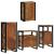 Set de mobilier pentru baie cu ușă 4 pcs Lemn recuperat solid GartenMobel Dekor