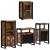 Set de mobilier pentru baie cu ușă 4 pcs Lemn recuperat solid GartenMobel Dekor