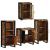 Set de mobilier pentru baie cu ușă 4 pcs Lemn recuperat solid GartenMobel Dekor