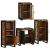 Set de mobilier pentru baie cu ușă 4 pcs Lemn recuperat solid GartenMobel Dekor