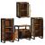 Set de mobilier pentru baie cu ușă 4 pcs Lemn recuperat solid GartenMobel Dekor