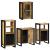 Set de mobilier pentru baie 4 pcs Maro Lemn de mango solid GartenMobel Dekor