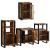 Set de mobilier pentru baie cu ușă 4 pcs Lemn recuperat solid GartenMobel Dekor