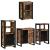 Set de mobilier pentru baie cu ușă 4 pcs Lemn recuperat solid GartenMobel Dekor