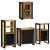 Set de mobilier pentru baie 4 pcs Maro Lemn de mango solid GartenMobel Dekor