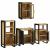 Set de mobilier pentru baie 4 pcs Maro Lemn de mango solid GartenMobel Dekor