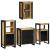 Set de mobilier pentru baie 4 pcs Maro Lemn de mango solid GartenMobel Dekor