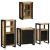 Set de mobilier pentru baie 4 pcs Maro Lemn de mango solid GartenMobel Dekor