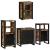 Set de mobilier pentru baie cu ușă 4 pcs Lemn recuperat solid GartenMobel Dekor