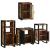 Set de mobilier pentru baie cu ușă 4 pcs Lemn recuperat solid GartenMobel Dekor
