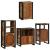 Set de mobilier pentru baie cu ușă 4 pcs Lemn recuperat solid GartenMobel Dekor