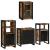 Set de mobilier pentru baie cu ușă 4 pcs Lemn recuperat solid GartenMobel Dekor
