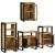 Set de mobilier pentru baie 4 pcs Maro Lemn de mango solid GartenMobel Dekor