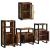 Set de mobilier pentru baie cu ușă 4 pcs Lemn recuperat solid GartenMobel Dekor