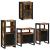 Set de mobilier pentru baie cu ușă 4 pcs Lemn recuperat solid GartenMobel Dekor