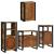 Set de mobilier pentru baie cu ușă 4 pcs Lemn recuperat solid GartenMobel Dekor
