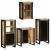 Set de mobilier pentru baie 4 pcs Maro Lemn de mango solid GartenMobel Dekor