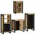 Set de mobilier pentru baie 4 pcs Maro Lemn de mango solid GartenMobel Dekor
