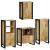 Set de mobilier pentru baie 4 pcs Maro Lemn de mango solid GartenMobel Dekor