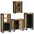 Set de mobilier pentru baie 4 pcs Maro Lemn de mango solid GartenMobel Dekor
