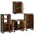 Set de mobilier pentru baie cu ușă 4 pcs Lemn recuperat solid GartenMobel Dekor