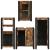 Set de mobilier pentru baie cu ușă 4 pcs Lemn recuperat solid GartenMobel Dekor