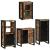 Set de mobilier pentru baie cu ușă 4 pcs Lemn recuperat solid GartenMobel Dekor