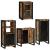 Set de mobilier pentru baie cu ușă 4 pcs Lemn recuperat solid GartenMobel Dekor