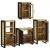 Set de mobilier pentru baie 4 pcs Maro Lemn de mango solid GartenMobel Dekor