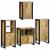 Set de mobilier pentru baie 4 pcs Maro Lemn de mango solid GartenMobel Dekor