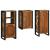 Set de mobilier pentru baie cu ușă 3 pcs Lemn recuperat solid GartenMobel Dekor