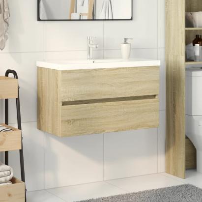 Set mobilier de baie, 2 piese, ceramică și lemn prelucrat GartenMobel Dekor