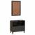 Seturi de mobilier pentru baie cu raft 2 pcs Negru și Aur GartenMobel Dekor
