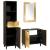 Seturi de mobilier pentru baie cu sertar 3 pcs Negru și Aur GartenMobel Dekor