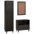 Seturi de mobilier pentru baie cu sertar 3 pcs Negru și Aur GartenMobel Dekor