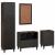 Seturi de mobilier pentru baie cu sertar 4 pcs Negru și Aur GartenMobel Dekor