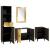 Seturi de mobilier pentru baie cu sertar 4 pcs Negru și Aur GartenMobel Dekor