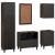Seturi de mobilier pentru baie cu sertar 5 pcs Negru și Aur GartenMobel Dekor